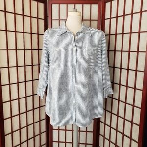 Striped Button-Up Shirt